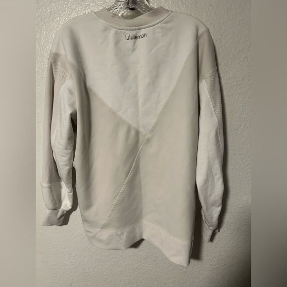 Lululemon Perfectly Oversized Crew Neck Sweatshirt Patchwork Cream - Picture 6 of 13